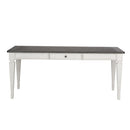 Allyson Park Rectangular Leg Table in White with Charcoal image