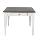 Allyson Park Rectangular Leg Table in White with Charcoal image