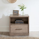 Liberty Furniture City Scape Entertainment Center with Piers in Burnished Beige