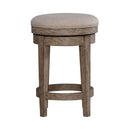 City Scape Upholstered Swivel Console Stool in White Oak Veneers