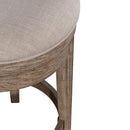 City Scape Upholstered Swivel Console Stool in White Oak Veneers