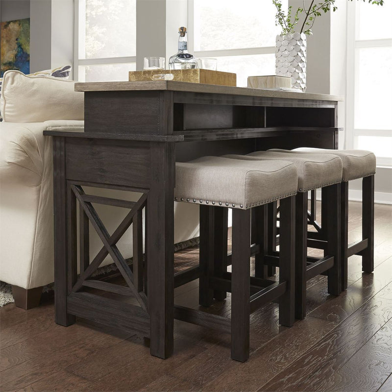 Liberty Heatherbrook Console Bar Table in Charcoal and Ash