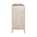 Kinsley 4 Door Accent Cabinet in Washed Taupe & Silver Champagne EST SHIP TIME APPX 4 WEEKS image