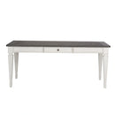 Allyson Park Rectangular Leg Table in White with Charcoal image
