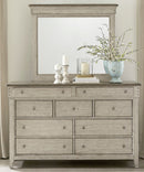 Liberty Furniture Ivy Hollow Landscape Mirror in Weathered Linen