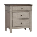 Ivy Hollow 3 Drawer Nightstand w/ Charging Station in Weathered Linen image