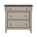 Ivy Hollow 3 Drawer Bedside Chest w/ Charging Station in Weathered Linen