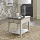 Liberty Furniture Ivy Hollow Drawer End Table in Weathered Linen with Dusty Taupe Top image