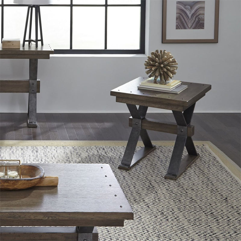 Liberty Sonoma Road End Table in Weathered Beaten Bark