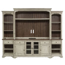 Liberty Morgan Creek Entertainment TV Stand in Antique White Finish with Wire Brushed Tobacco Accents