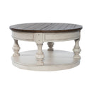 Morgan Creek Round Cocktail Table in Antique White