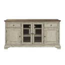 Liberty Morgan Creek Entertainment TV Stand in Antique White Finish with Wire Brushed Tobacco Accents image