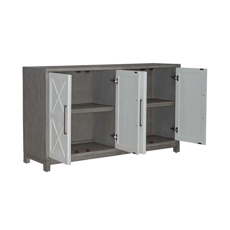 Liberty Furniture Palmetto Heights Accent Buffet in Shell White & Driftwood EST SHIP TIME APPX 4 WEEKS