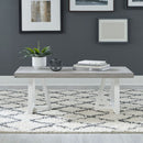 Liberty Furniture Palmetto Heights Rectangular Cocktail Table in Shell White & Driftwood