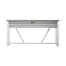 Liberty Furniture Palmetto Heights Console Bar Table in Shell White & Driftwood