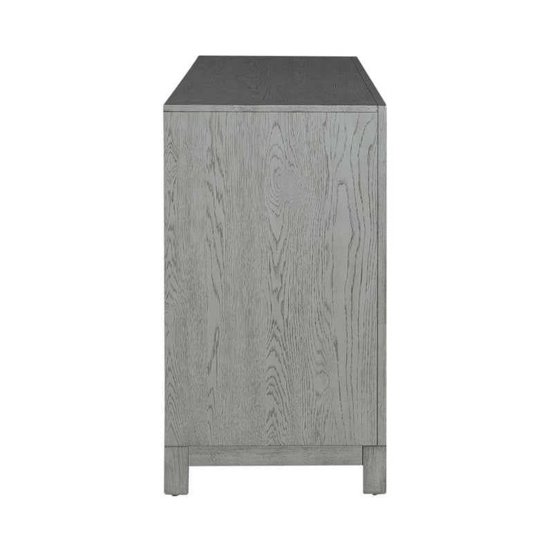 Liberty Furniture Palmetto Heights 78 Inch TV Console in Shell White/ Driftwood