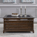 Arden Road Square Collector Cocktail Table in Satin Cherry
