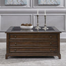 Arden Road Square Collector Cocktail Table in Satin Cherry image