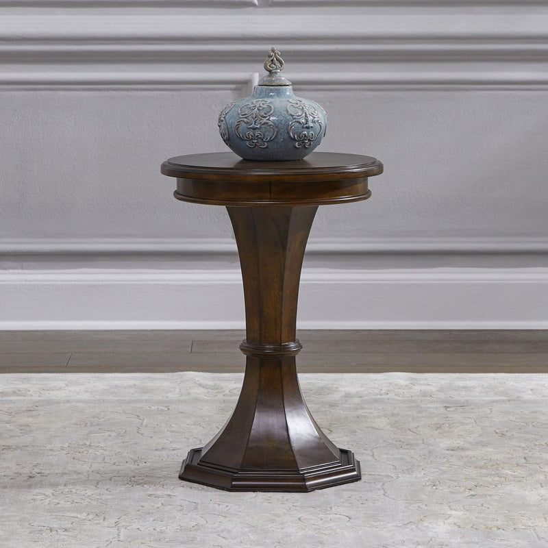 Liberty Furniture Arden Road Round Chairside Table in Satin Cherry image