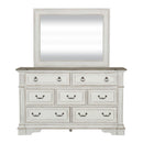 Abbey Park King California Panel Bed, Dresser & Mirror, Night Stand
