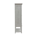 River Place Bar Cabinet in Riverstone White & Tobacco EST SHIP TIME APPX 4 WEEKS image