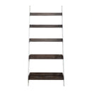 Farmhouse Leaning Bookcase in White/Oak image