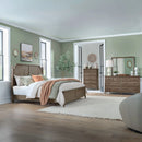 Hickory Grove Panel Bed, Dresser & Mirror, Chest image