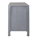 Marisol 65 Inch 3 Door Accent TV Stand in Weathered Honey and Soft Wash Gray image