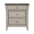 Ivy Hollow 3 Drawer Nightstand w/ Charging Station in Weathered Linen image