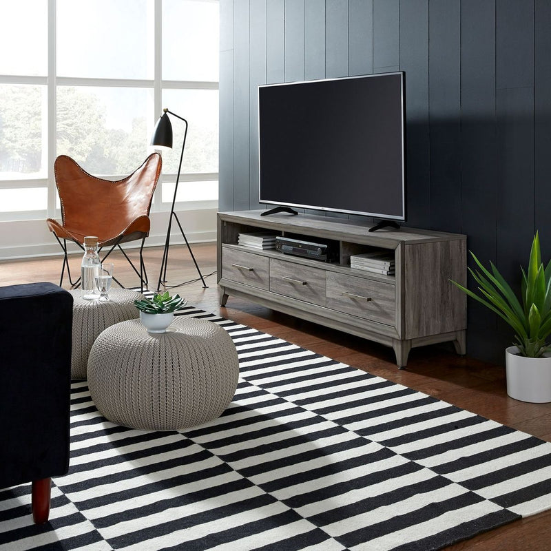Liberty Furniture Mercury 62 Inch TV Console in Driftwood Gray