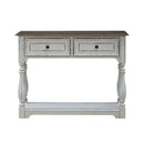 Magnolia Manor Hall Console in Antique White & Weathered Bark EST SHIP TIME APPX 4 WEEKS image
