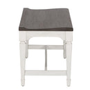 Allyson Park Wood Seat Bench in Wirebrushed White image