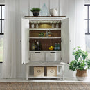 River Place Bar Cabinet in Riverstone White & Tobacco EST SHIP TIME APPX 4 WEEKS image