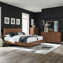Century Modern Queen Platform Bed, Dresser & Mirror, Chest image