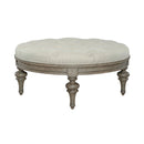 Americana Farmhouse Round Cocktail Ottoman in Dusty Taupe image