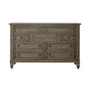 Americana Farmhouse 9 Drawer Dresser in Dusty Taupe and Black