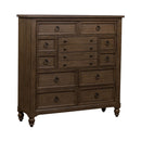 Americana Farmhouse 12 Drawer Chesser in Dusty Taupe and Black