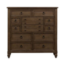 Americana Farmhouse 12 Drawer Chesser in Dusty Taupe and Black
