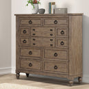 Americana Farmhouse 12 Drawer Chesser in Dusty Taupe and Black image