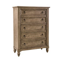 Americana Farmhouse 5 Drawer Chest in Dusty Taupe and Black image