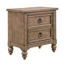 Americana Farmhouse 2 Drawer Nightstand in Dusty Taupe and Black image