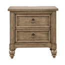 Americana Farmhouse 2 Drawer Nightstand in Dusty Taupe and Black image