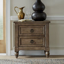 Americana Farmhouse 2 Drawer Nightstand in Dusty Taupe and Black image