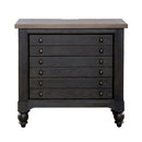 Americana Farmhouse 6 Drawer Bedside Chest in Black