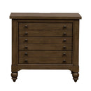 Americana Farmhouse 6 Drawer Bedside Chest in Dusty Taupe and Black