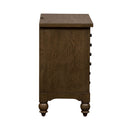Americana Farmhouse 6 Drawer Bedside Chest in Dusty Taupe and Black