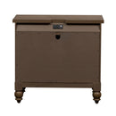 Americana Farmhouse 6 Drawer Bedside Chest in Dusty Taupe and Black