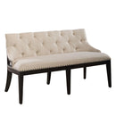 Americana Farmhouse Uph Shelter Dining Bench in Dusty Taupe & Black