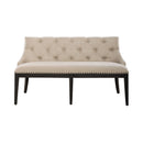 Americana Farmhouse Uph Shelter Dining Bench in Dusty Taupe & Black
