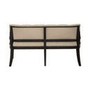 Americana Farmhouse Uph Shelter Dining Bench in Dusty Taupe & Black